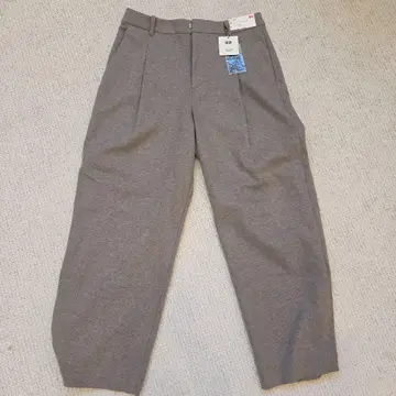 UNIQLO 플래시드 저지 턱 와이드 팬츠 XL 베이지