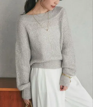 La boutique BonBon 키드 모헤어 라메 크롭 니트