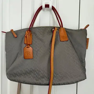 로베르타 피에리 그레이 나일론 소가죽 숄더백 핸드백