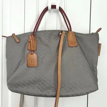 로베르타 피에리 그레이 나일론 소가죽 숄더백 핸드백