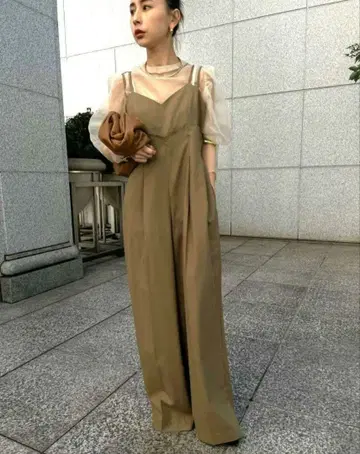 MEDI CORD SUSPENDER WIDE PANTS ameri