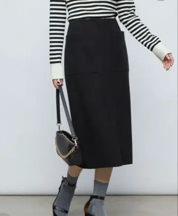 쉽스 블랙 타이트 스커트 스트레이트 스커트