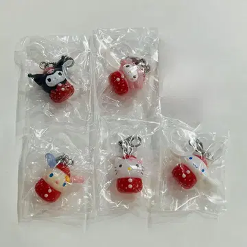 산리오 메지루시 액세서리 딸기 5종 세미 컴플리트