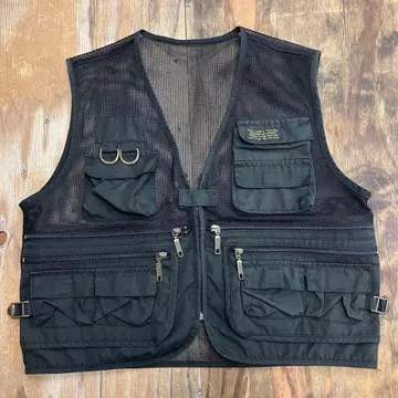 80s 기믹 메쉬 베스트 집업 블랙 VINTAGE 테크