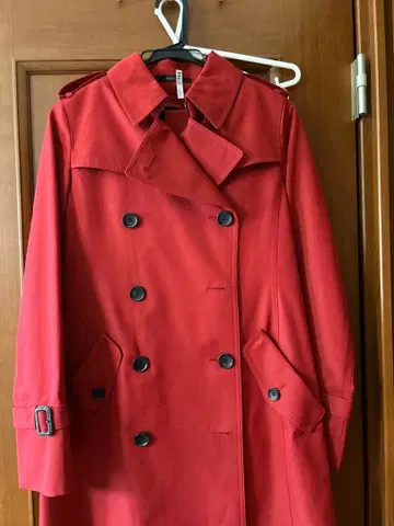 SANYO 100년 코트 레드 숏 기장 36 사이즈