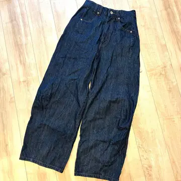 [ 새상품급 ] W closet 커브 데님 팬츠 S 사이즈 인디고