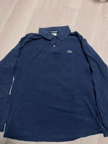 LACOSTE 네이비 긴팔 피케 셔츠 L