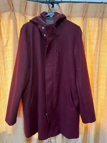 더 샵 TK 후디드 코트 보르도 M 사이즈 깔끔한 가을/겨울
