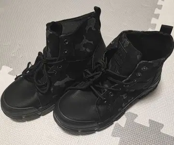 카모 패턴 하이컷 부츠 블랙