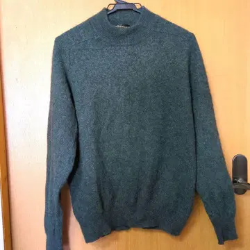 캐시미어 100% 모스그린 하이넥 도톰 스웨터 L