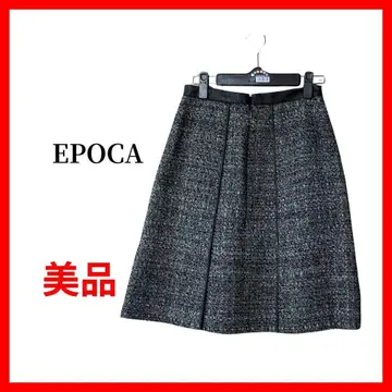 EPOCA 에포카 스커트 트위드 가죽 절개 B1612