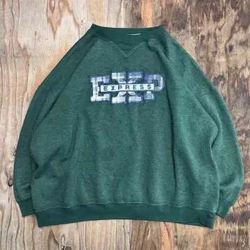 90s EXP 칼리지 맨투맨 그린 오버 사이즈 VINTAGE