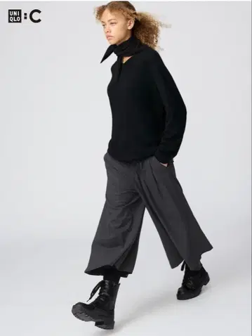 UNIQLO C 큐롯 다크 그레이 L