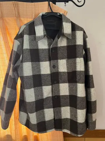 UNIQLO 체크 무늬 울라이크 셔츠 자켓 XL