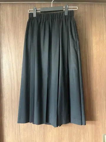 LE GLAZIK 블랙 롱 플리츠 스커트