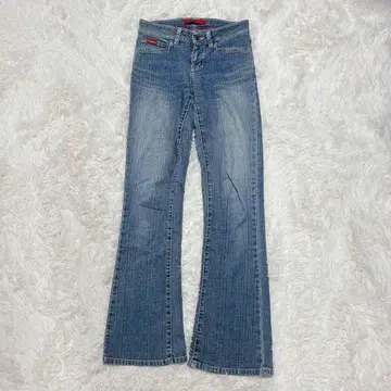 C17 여성용 부츠컷 데님 L 라이트 블루 면 코튼 신축성