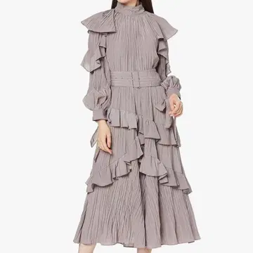 [ 새상품급 ] SNIDEL 프릴 롱 원피스 SWFO215028 그레이