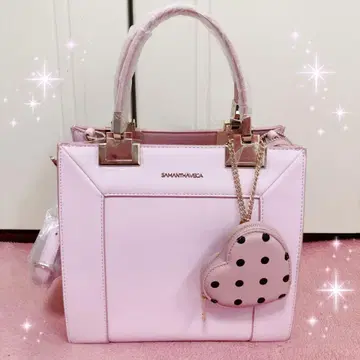 Samantha Vega 사만사베가 하트 파우치 부착 핸드백 새상품 핑크