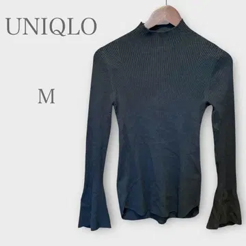 유니클로 3D 리브 하이넥 스웨터 블랙 M 깔끔한 심플