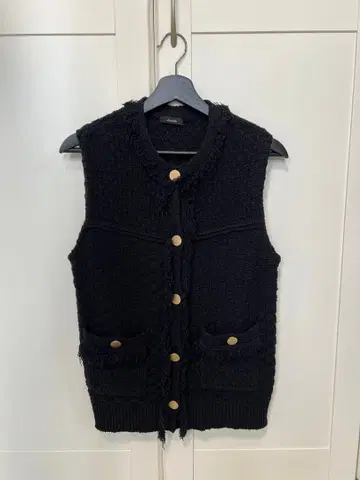 allureville 니트 베스트 베스트 블랙