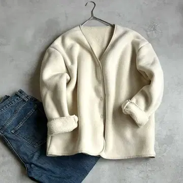 컨디션 최상 스튜디오 클립 보아 플리스 가디건 플리스 자켓 F 사이즈