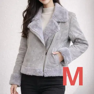 연말 세일 무스탕 자켓 그레이 숏 기장 보아 한국 스타일 아우터 M