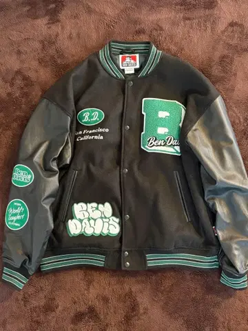 벤 데이비스 바시티 자켓 블랙/그린 '35