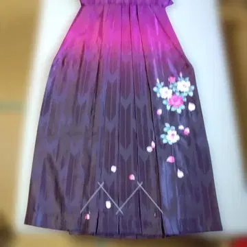 하카마 단품 보라색 블랙 보카시 미사용품 끈 아래 87cm