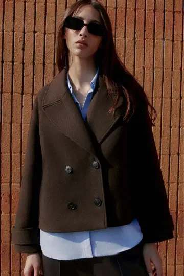 소프트 더블 브레스트 숏코트 M