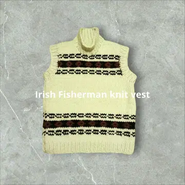 미색 두꺼운 니트 베스트 L~XL 피셔맨 아이리쉬 남녀 공용