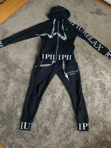 블랙 풀 집업 맨투맨 세트