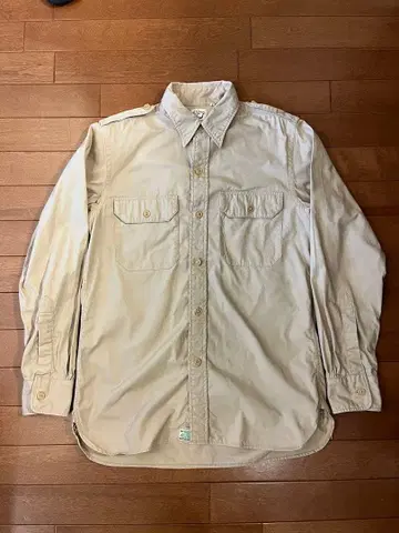 orSlow 베이지 사파리 긴팔 셔츠 2 포켓