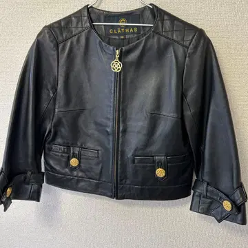 CLATHAS 블랙 가죽 자켓 38