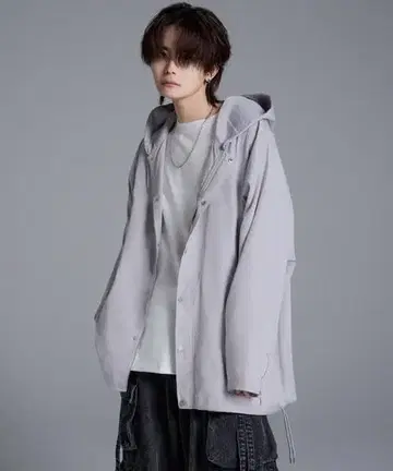 오버 사이즈 그레이 마운틴 후드티