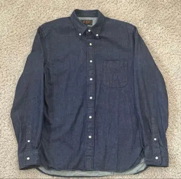 [ 착용 2회 M ] BEAMS PLUS 데님 버튼 다운 셔츠