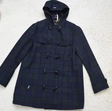 마드모아젤 논논 체크 무늬 더플 코트 안쪽 택 파파스