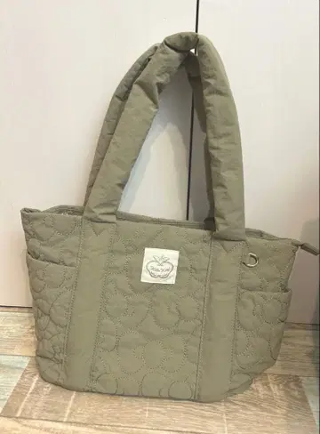 키티 키티 산리오 퀼팅 토트백 리본 그린