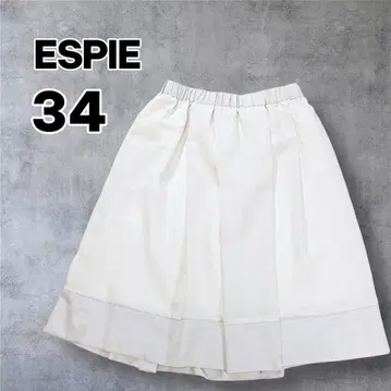 에스피에 플레어 스커트 아이보리 x 그레이 사이즈 34 허리밴딩
