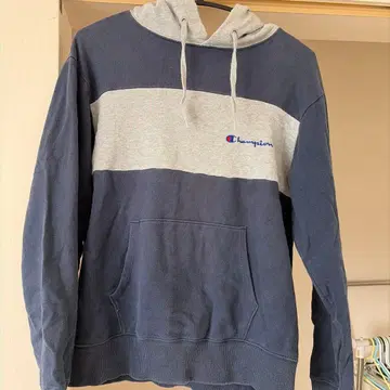 Champion 네이비 그레이 후드티 M