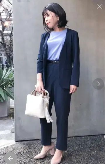 네이비 팬츠 셋업