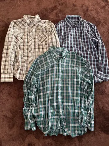 플란넬 셔츠, 체크 셔츠 3개 세트