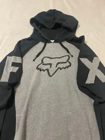 FOX Racing 폭스 후드티 M 그레이 블랙 로고 속기모 후디