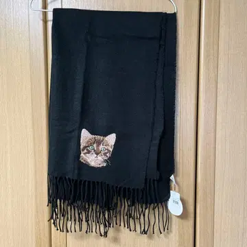 머플러 고양이 자수 키지토라