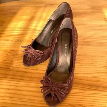 Carino 브라운 오픈토 펌프스 23cm 힐 8cm