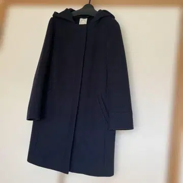 SHIPS Kaje 네이비 후드 부착 코트