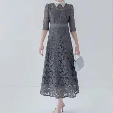 LEJA 포멀 드레스 레이스 그레이
