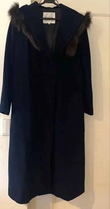 할인 OK Mystrada 네이비 후드 부착 롱 코트