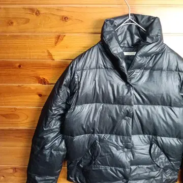 다운 코트 숏다운 경량 가을/겨울 방한 광택 심플 블랙 프리 사이즈