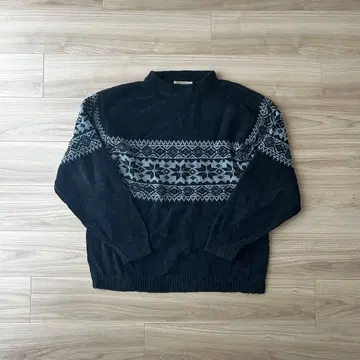니트 스웨터 노르딕 무늬