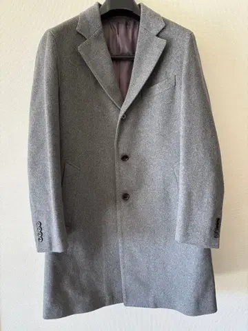 쉽스 남성용 울 캐시미어 혼방 체스터 코트 L 그레이